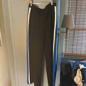 ME+EM Black Trousers with Blue and White Stripes